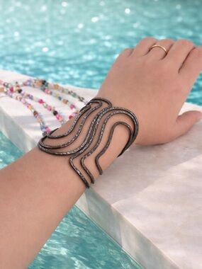 Funky gun metal cuff bracelet